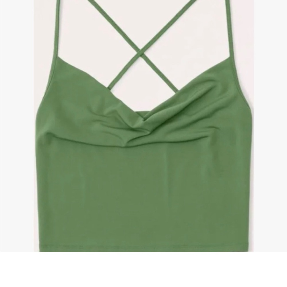 Abercrombie and fitch green cowl neck cropped tank top
